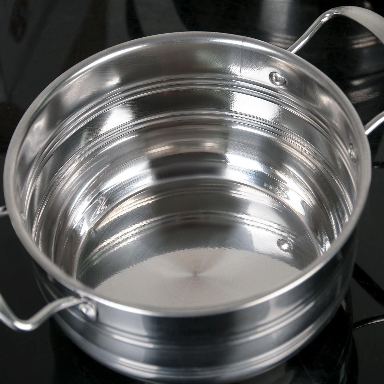 Набор посуды из нержавеющей стали «Ясмин», 4 кастрюли: 2 л, 2,7 л, 3,5 л, 4,5 л, d=17/19/21/23 см, металлические крышки, индукция