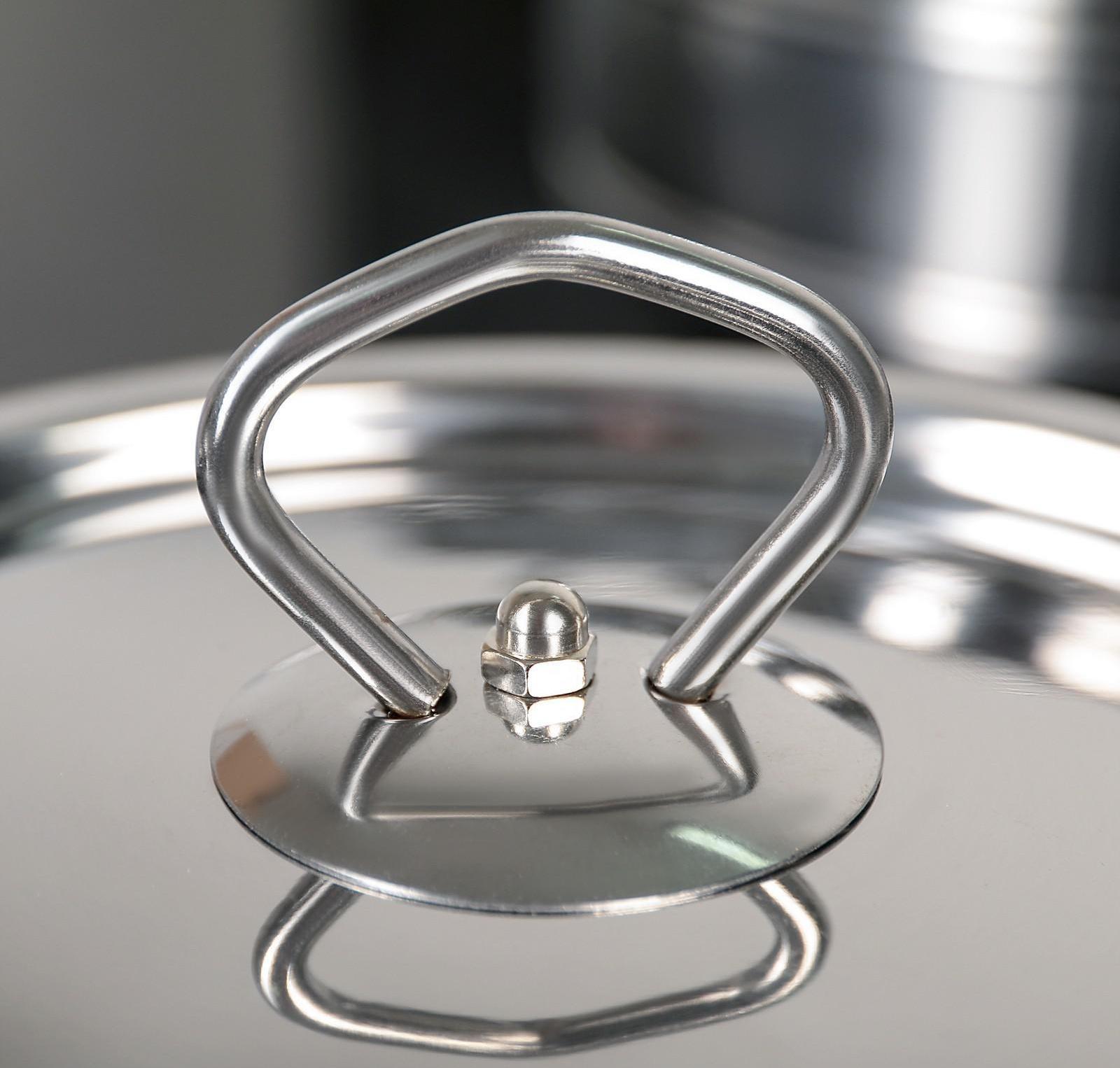 Набор посуды из нержавеющей стали «Ясмин», 4 кастрюли: 2 л, 2,7 л, 3,5 л, 4,5 л, d=17/19/21/23 см, металлические крышки, индукция