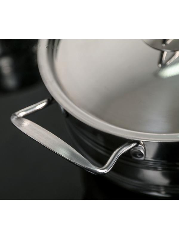 Набор посуды из нержавеющей стали «Ясмин», 4 кастрюли: 2 л, 2,7 л, 3,5 л, 4,5 л, d=17/19/21/23 см, металлические крышки, индукция