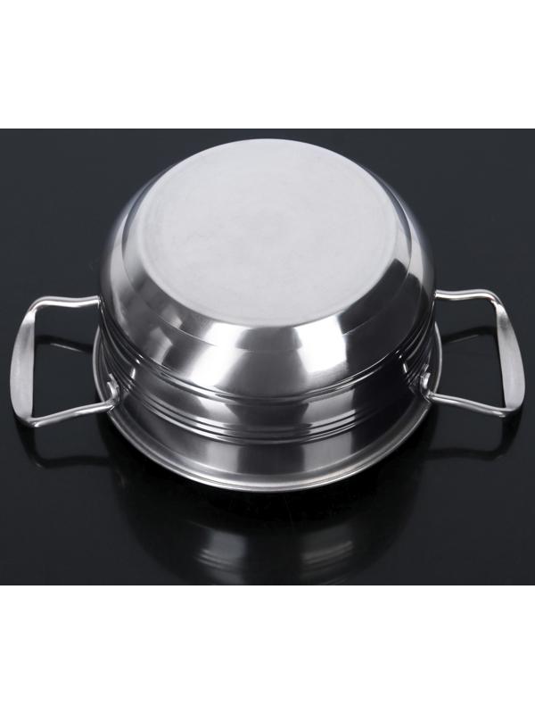 Набор посуды из нержавеющей стали «Ясмин», 4 кастрюли: 2 л, 2,7 л, 3,5 л, 4,5 л, d=17/19/21/23 см, металлические крышки, индукция