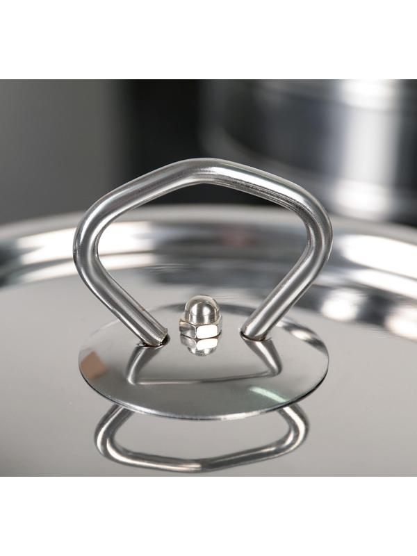 Набор посуды из нержавеющей стали «Ясмин», 4 кастрюли: 2 л, 2,7 л, 3,5 л, 4,5 л, d=17/19/21/23 см, металлические крышки, индукция