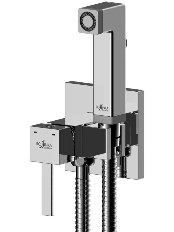 Смеситель для биде Rossinka X25-53, однорычажный, настенный, лейка, цвет хром