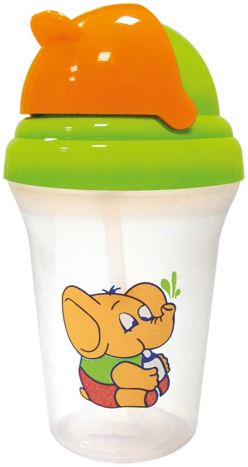 Поильник детский с трубочкой, 180 мл, цвет МИКС