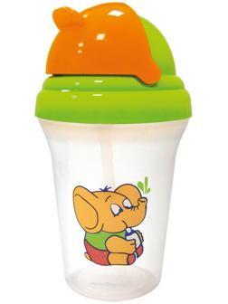 Поильник детский с трубочкой, 180 мл, цвет МИКС