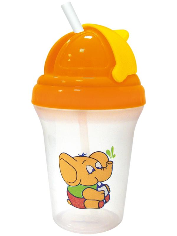 Поильник детский с трубочкой, 180 мл, цвет МИКС