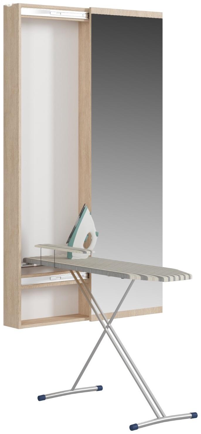 Пенал с зеркалом с гладильной доской Светлана, 500х150х1740, Дуб сонома