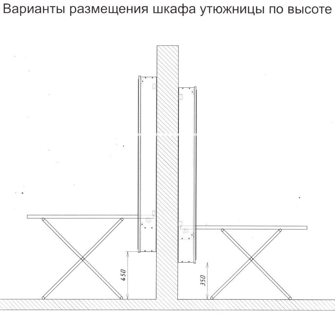 Пенал с зеркалом с гладильной доской Светлана, 500х150х1740, Дуб сонома