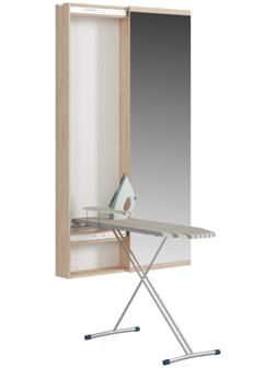 Пенал с зеркалом с гладильной доской Светлана, 500х150х1740, Дуб сонома