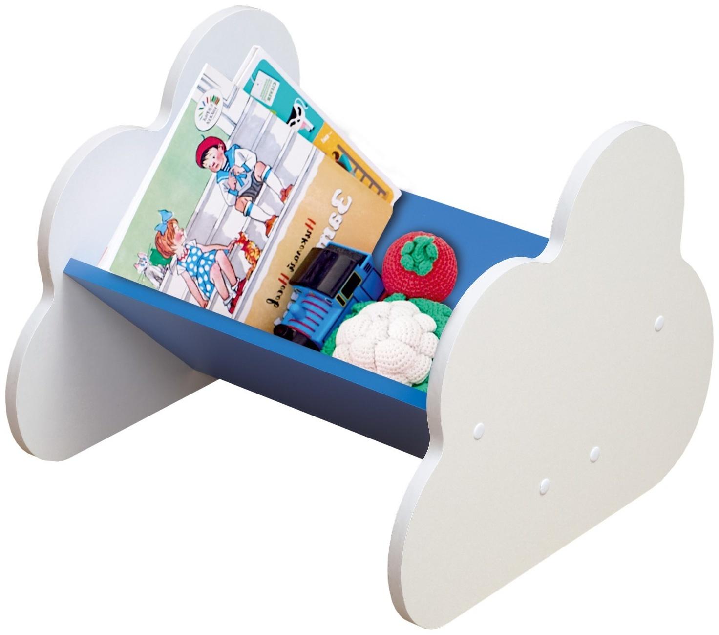 Полка напольная №9, 500х485х400 мм, цвет белый/синий