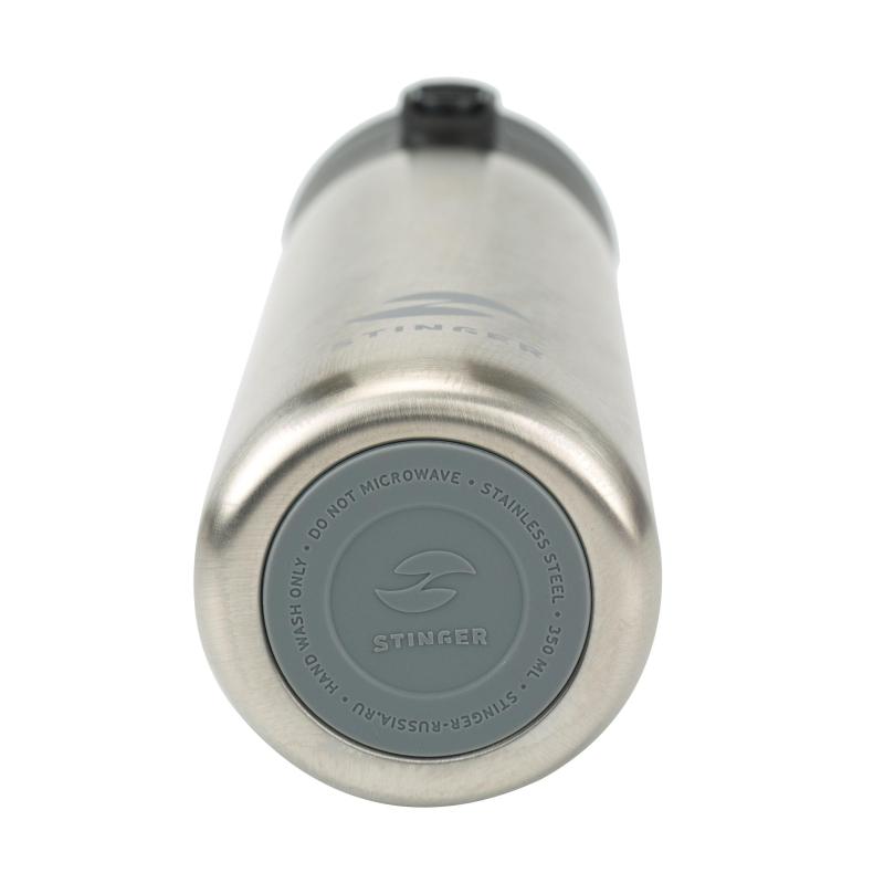 Термокружка Stinger, 0,35л,сталь/пластик,сереб., 6,6x6,4x20,3см,HD-350-35
