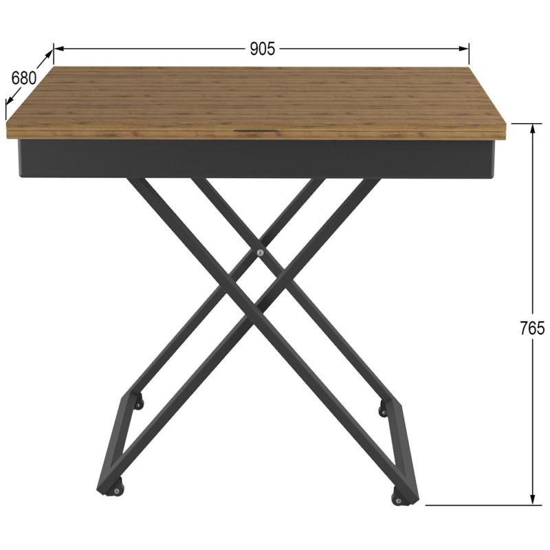 Стол универсальный _KF Генри трансфор 905x680x400/1360x905x750 дуб шерман