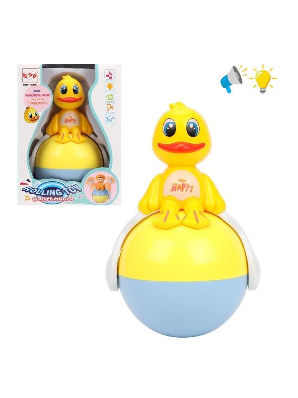 ДЕФЕКТ УПАКОВКИ Неваляшка эл. Утенок, свет, звук, эл.пит. АG13*3 не вх.в
комплект