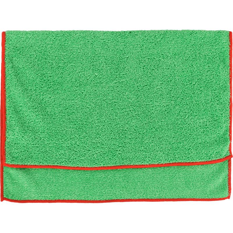 Салфетки хозяйственные из микрофибры 40х50см 220г/м2 зеленый с крас 50шт/уп