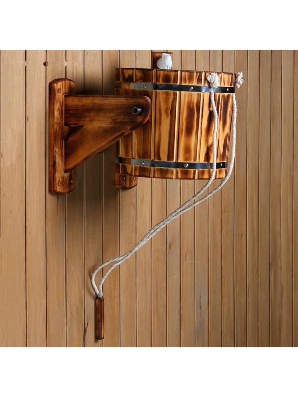 Обливное устройство с пластиковой вставкой 14 л, КЕДР, термодревесина