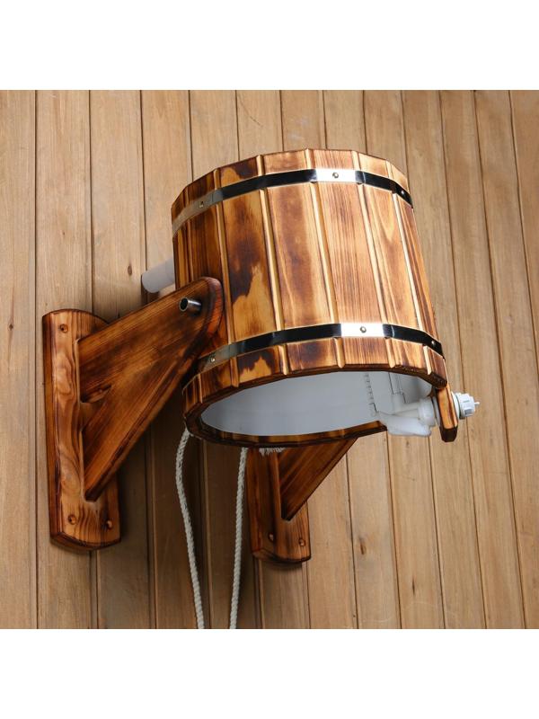 Обливное устройство с пластиковой вставкой 14 л, КЕДР, термодревесина