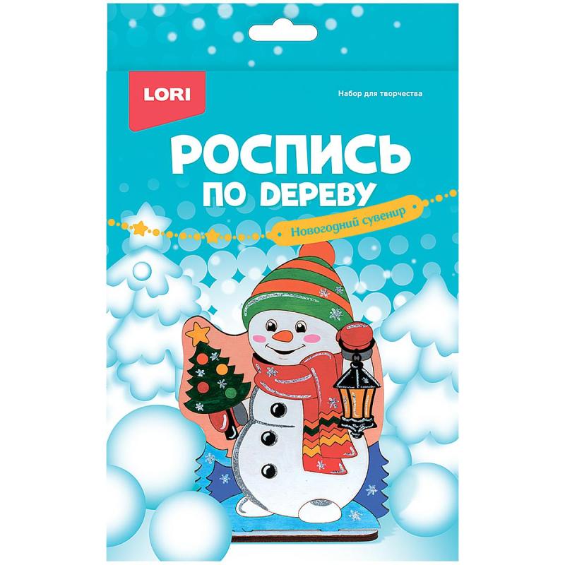 Набор для творчества по дереву. новог.сувен. Снеговик с фонариком Фнн-025