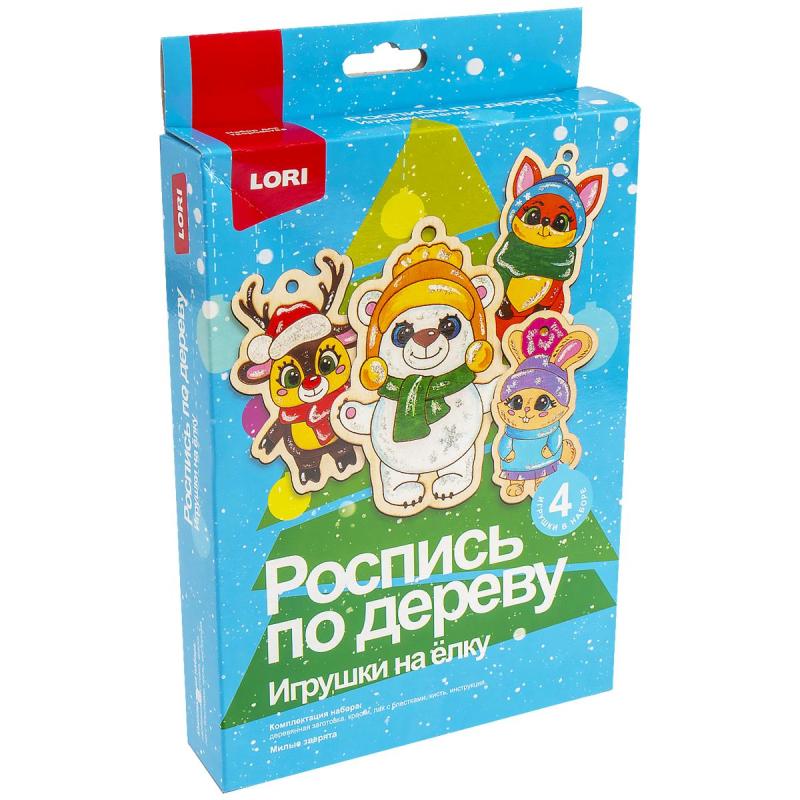 Набор для творчества роспись по дереву елоч.игрушки Милые зверята Фнн-045