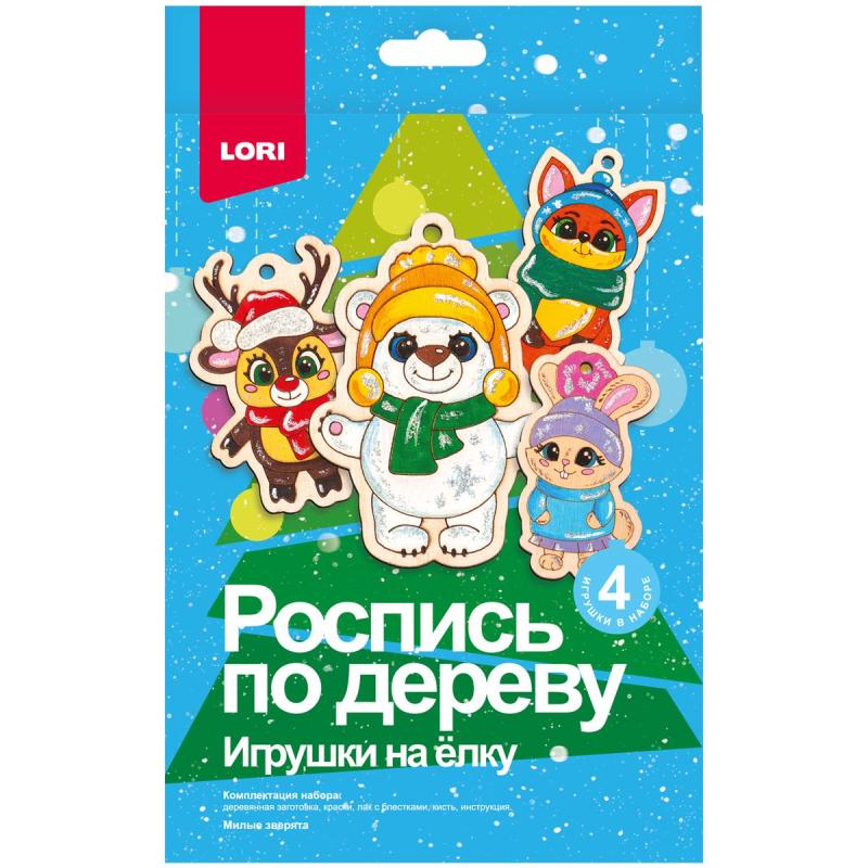 Набор для творчества роспись по дереву елоч.игрушки Милые зверята Фнн-045