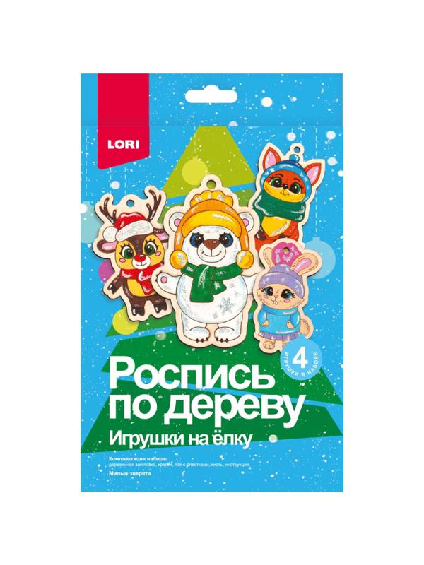 Набор для творчества роспись по дереву елоч.игрушки Милые зверята Фнн-045