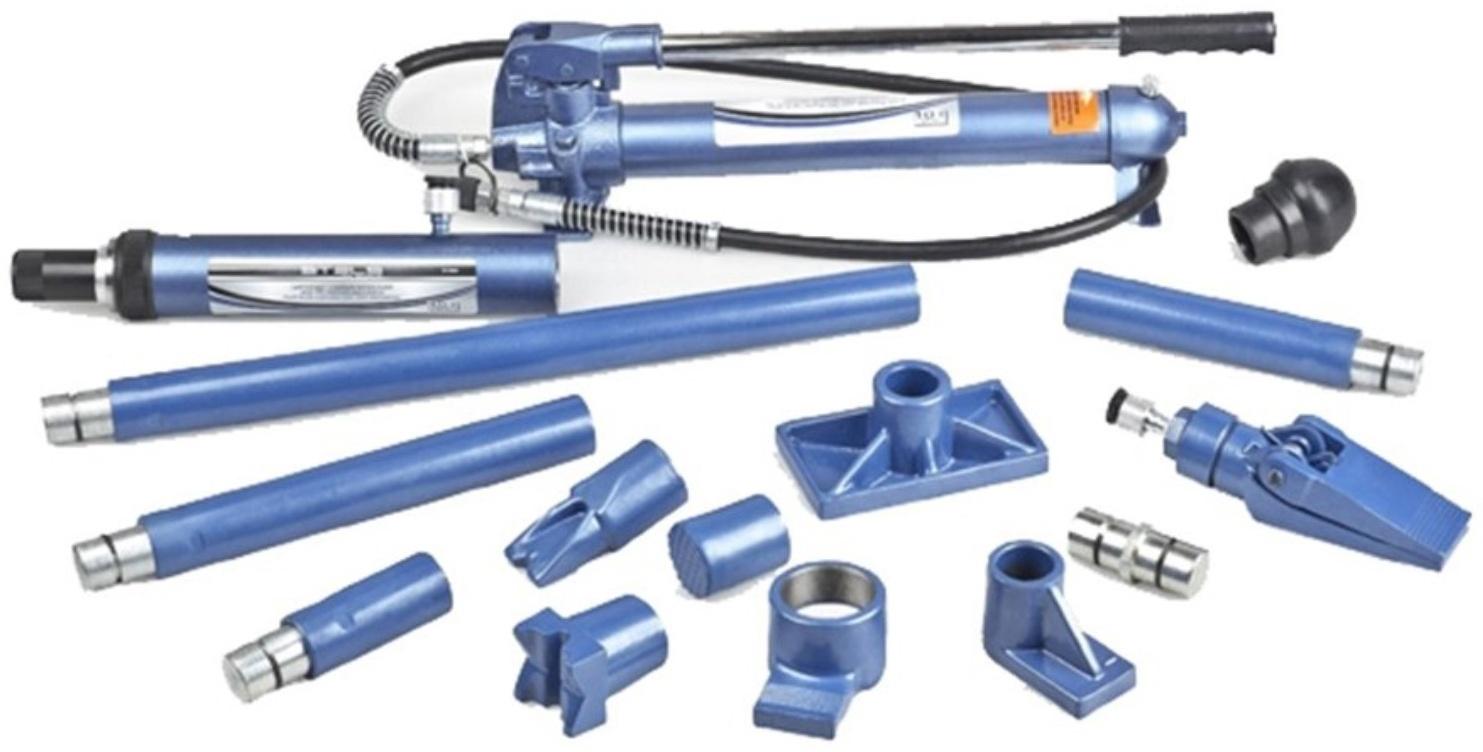 Растяжка STELS, гидравлическая, 10 т, 16 предметов, 7 сменных насадок, в металлическом кейсе