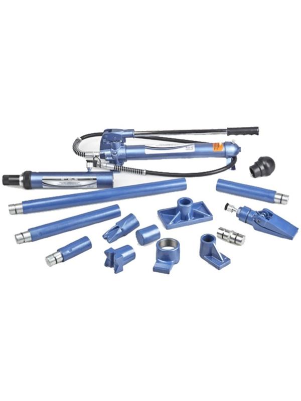 Растяжка STELS, гидравлическая, 10 т, 16 предметов, 7 сменных насадок, в металлическом кейсе