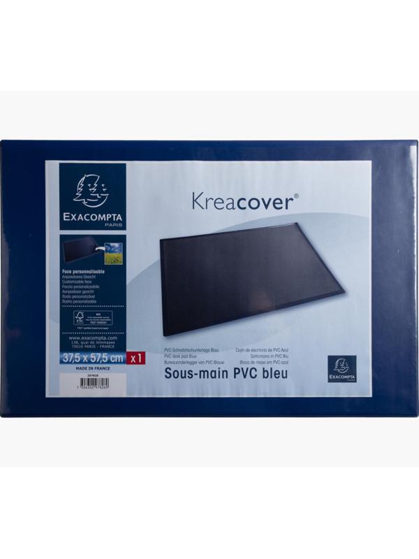 Коврик на стол Exacompta 57,5х37,5см синий с прозрачным листом 29782E