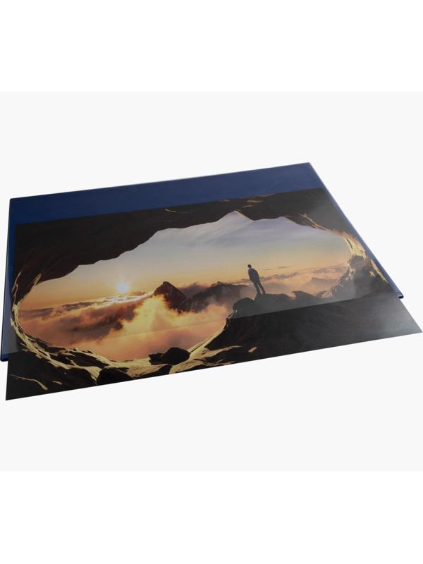 Коврик на стол Exacompta 57,5х37,5см синий с прозрачным листом 29782E