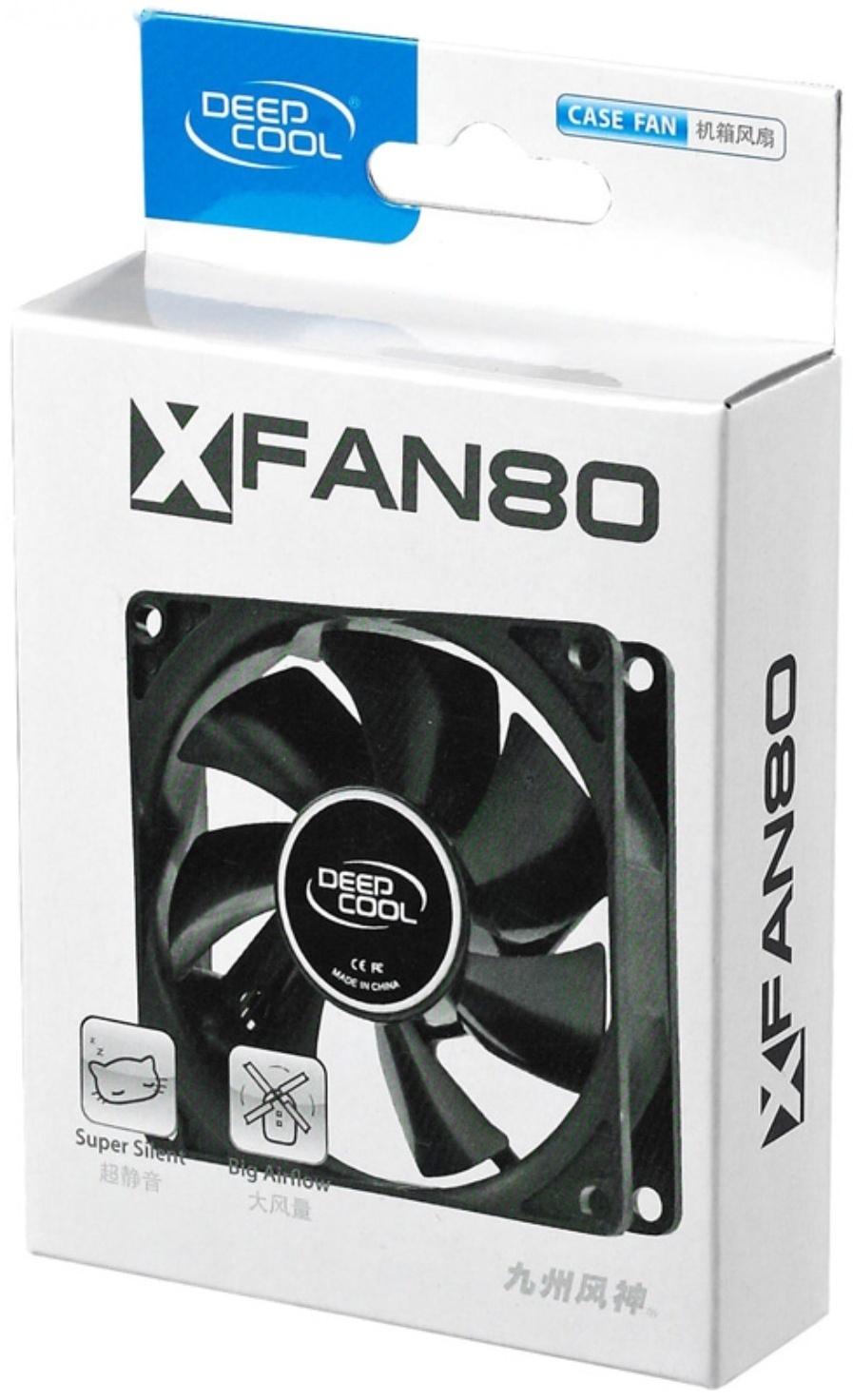 Вентилятор Deepcool XFAN 80 80x80x25mm 4-pin (Molex)20dB 82gr Ret