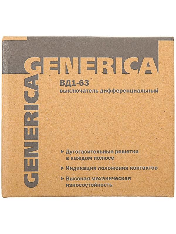 УЗО IEK GENERICA, ВД1-63, 2п, 25 А, 30 мА, MDV15-2-025-030