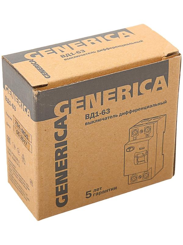 УЗО IEK GENERICA, ВД1-63, 2п, 25 А, 30 мА, MDV15-2-025-030