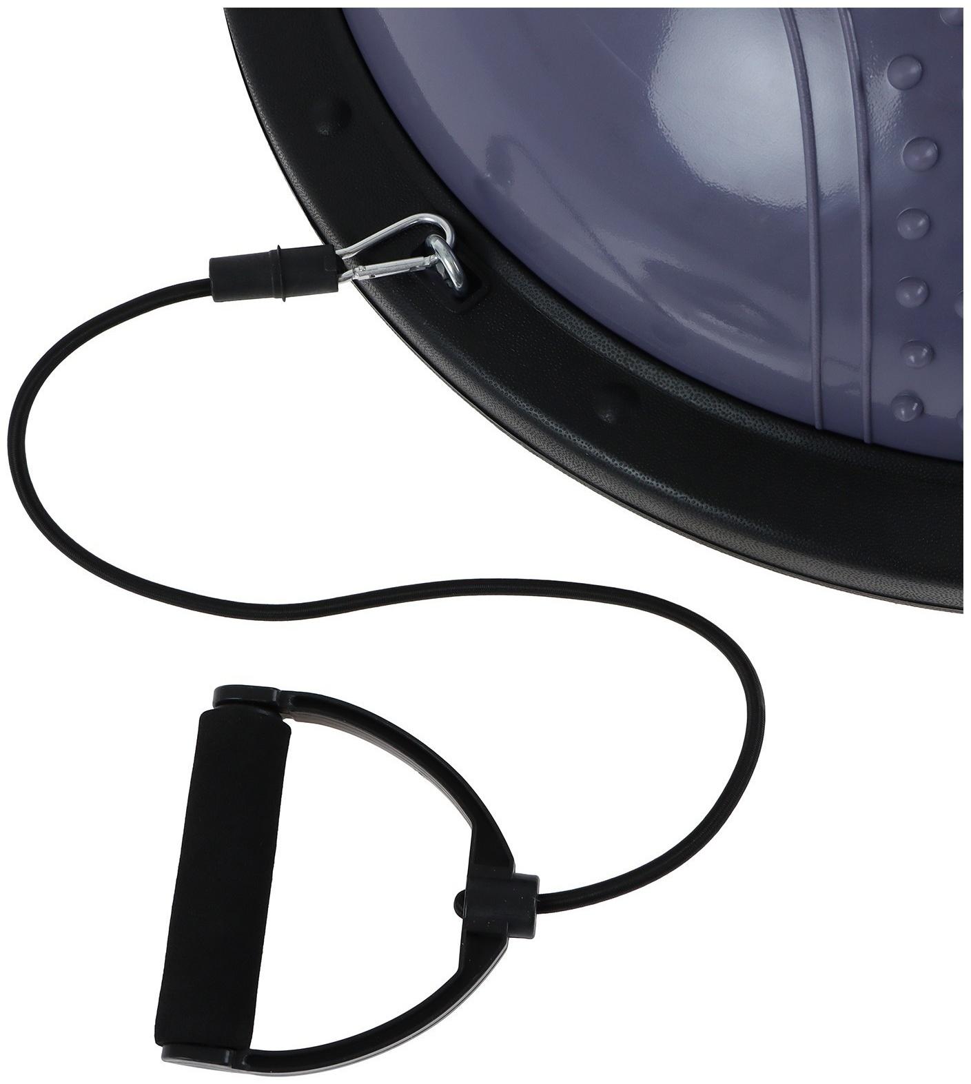 Полусфера BOSU гимнастическая ONLYTOP, массажная, с насосом, 58х25 см, цвет серый