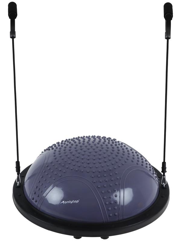 Полусфера BOSU гимнастическая ONLYTOP, массажная, с насосом, 58х25 см, цвет серый