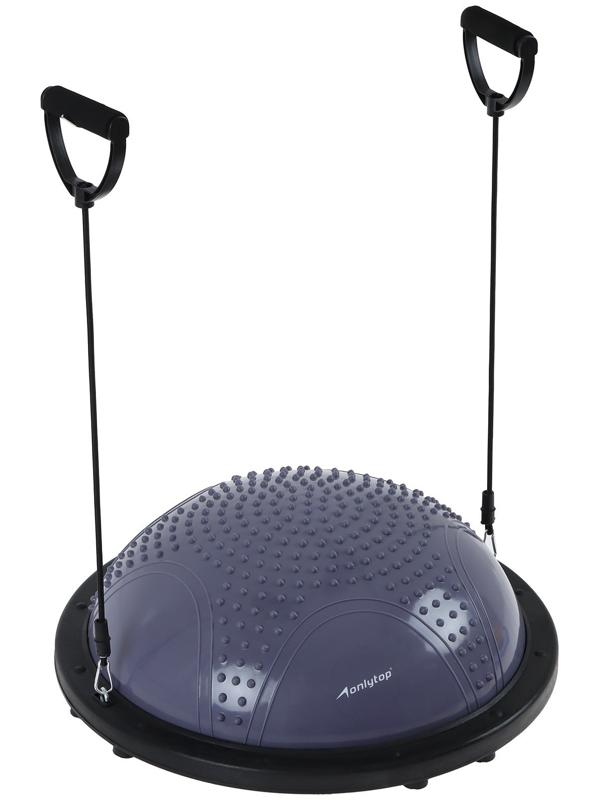 Полусфера BOSU гимнастическая ONLYTOP, массажная, с насосом, 58х25 см, цвет серый