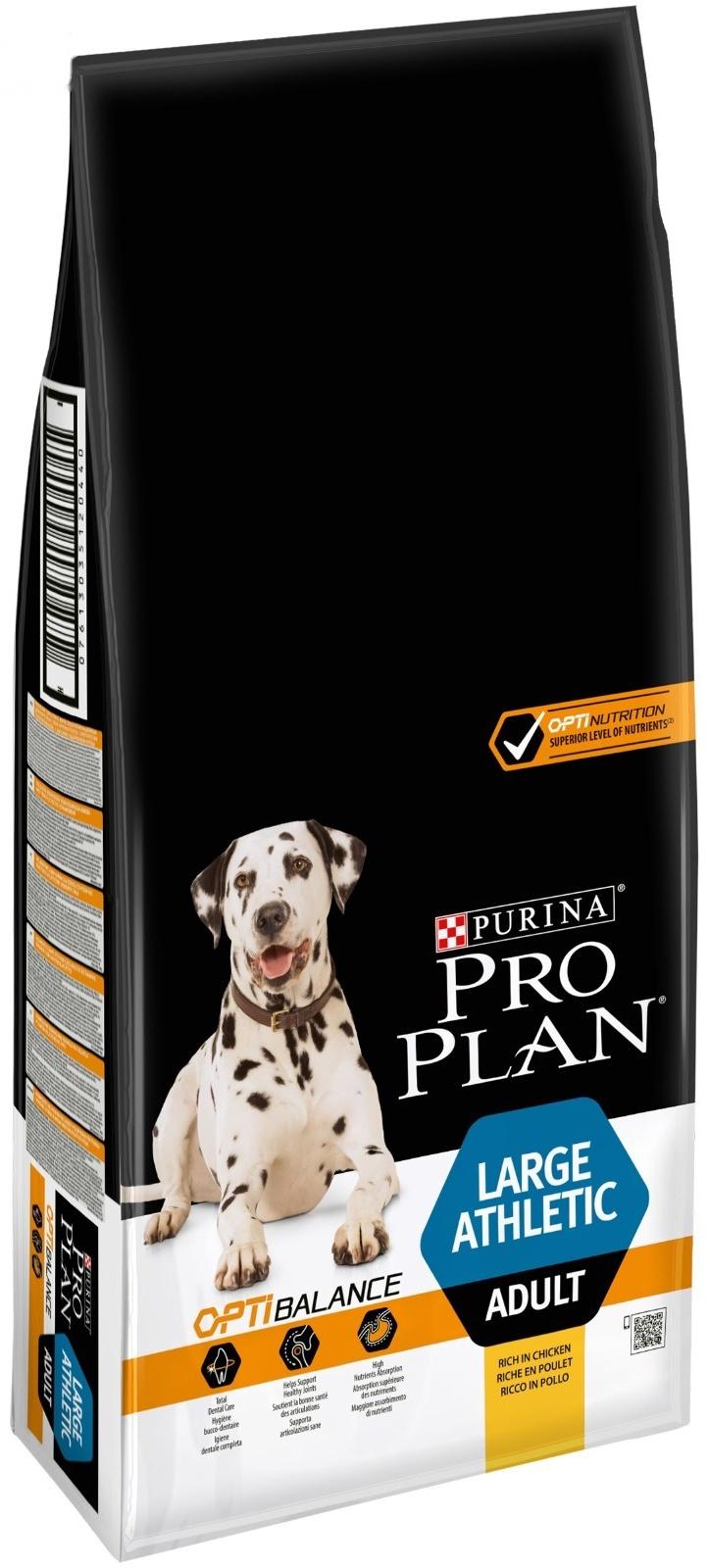 Сухой корм PRO PLAN для собак крупных пород атлетического телосложения, курица, 14 кг