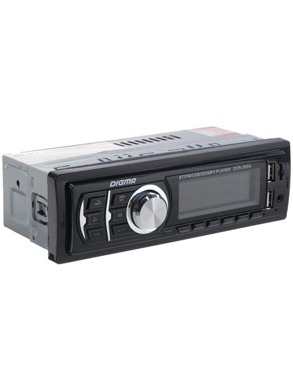 Автомагнитола Digma DCR-350G, 1DIN, 4 х 45 Вт, Bluetooth, USBx2, AUX, SD