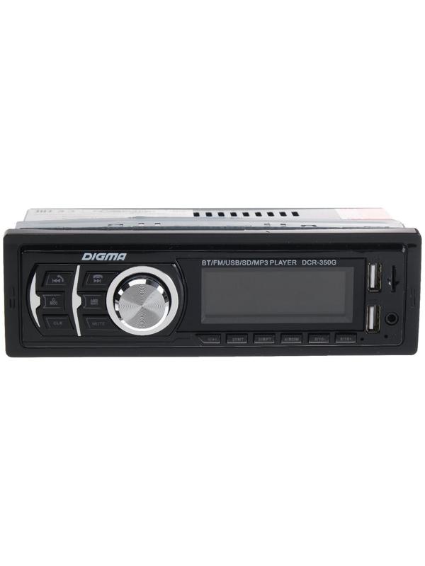 Автомагнитола Digma DCR-350G, 1DIN, 4 х 45 Вт, Bluetooth, USBx2, AUX, SD