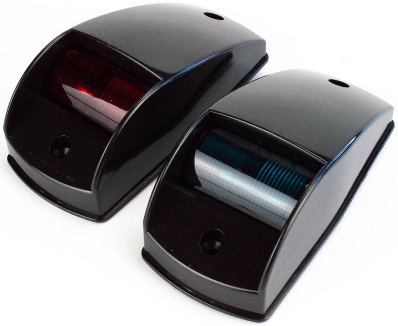 Огни ходовые Skipper 00194 накладные, пластик черный, 12V, цвет огня красный/зеленый