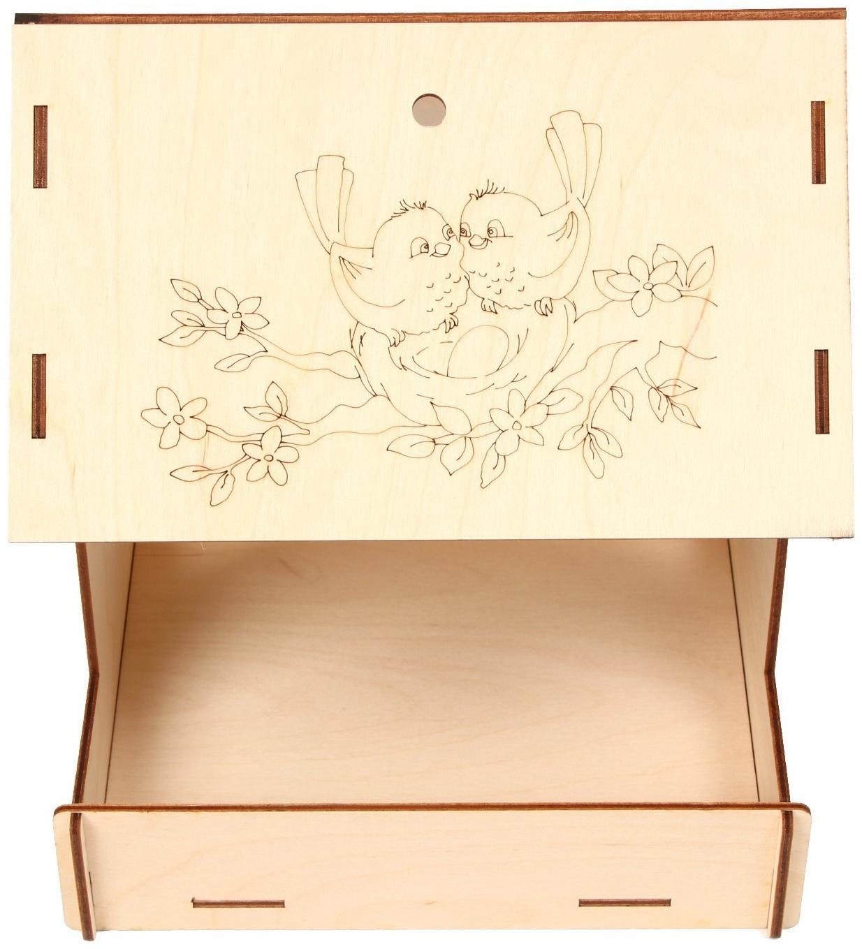 Kopмушка для птиц «Домик с птичкой», 24 × 20 × 17 см