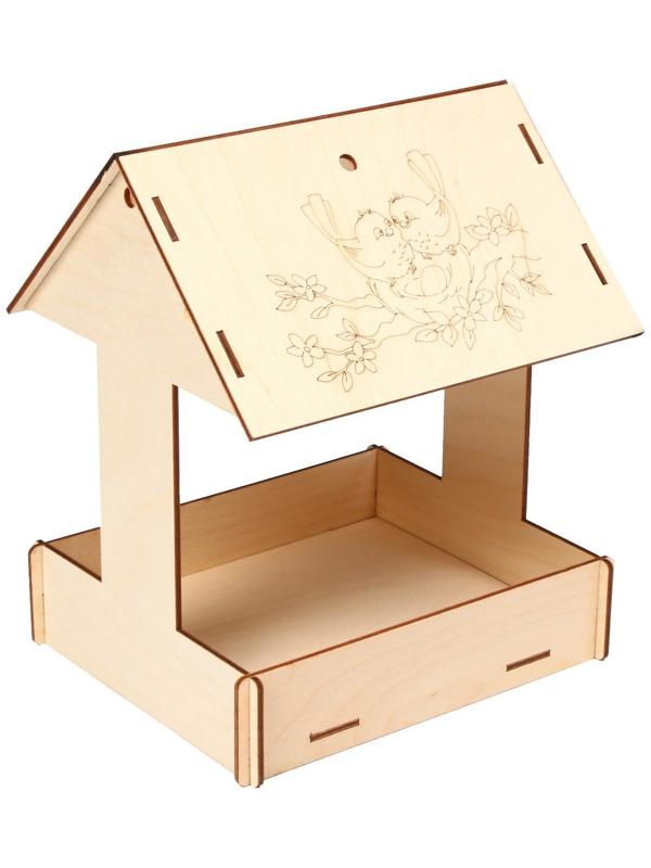 Kopмушка для птиц «Домик с птичкой», 24 × 20 × 17 см