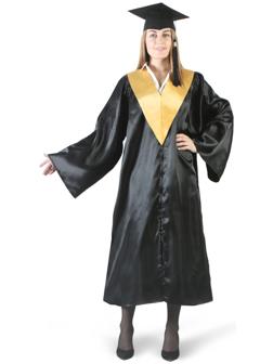 Костюм «Выпускник», мантия, золотой воротник, головной убор, р. 42-54
