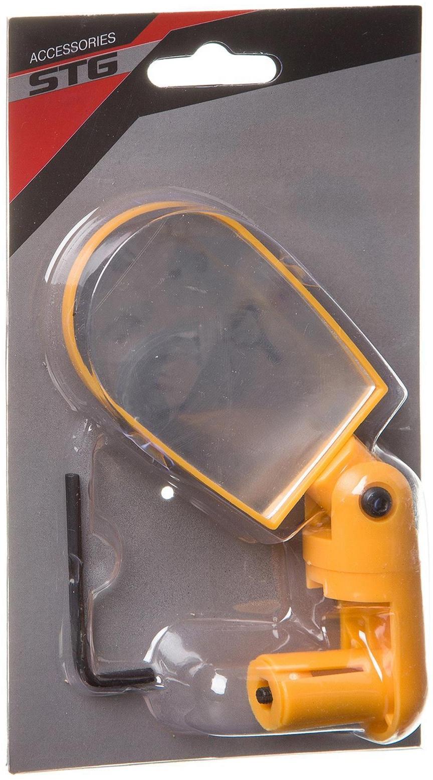 Зеркало заднего вида, STG BC-BM101, c креплением в руль, цвет желтый