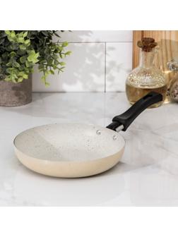 Сковорода «Стоун», d=17 см, пластиковая ручка, антипригарное покрытие, цвет бежевый