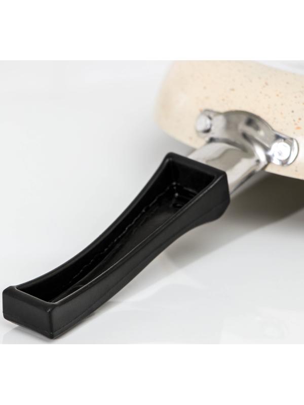 Сковорода «Стоун», d=17 см, пластиковая ручка, антипригарное покрытие, цвет бежевый