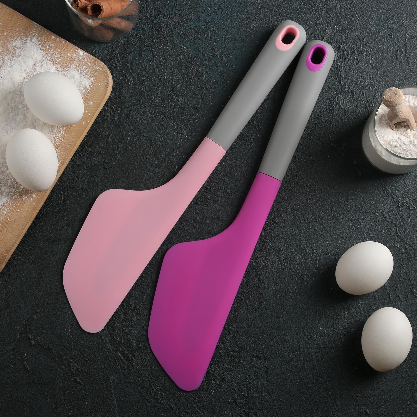 Шпатель силиконовый Доляна «Честер», 34×7,5×2 см, цвет МИКС