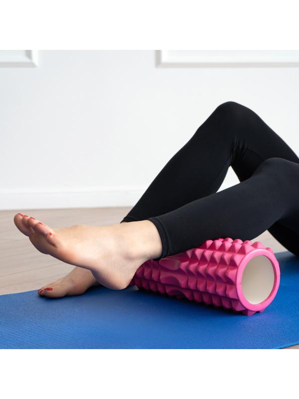 Роллер для йоги Sangh, массажный, 33х10 см, цвет розовый