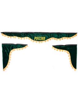 Ламбрекен лобового стекла со шторками Skyway 180см/60х60 см, 