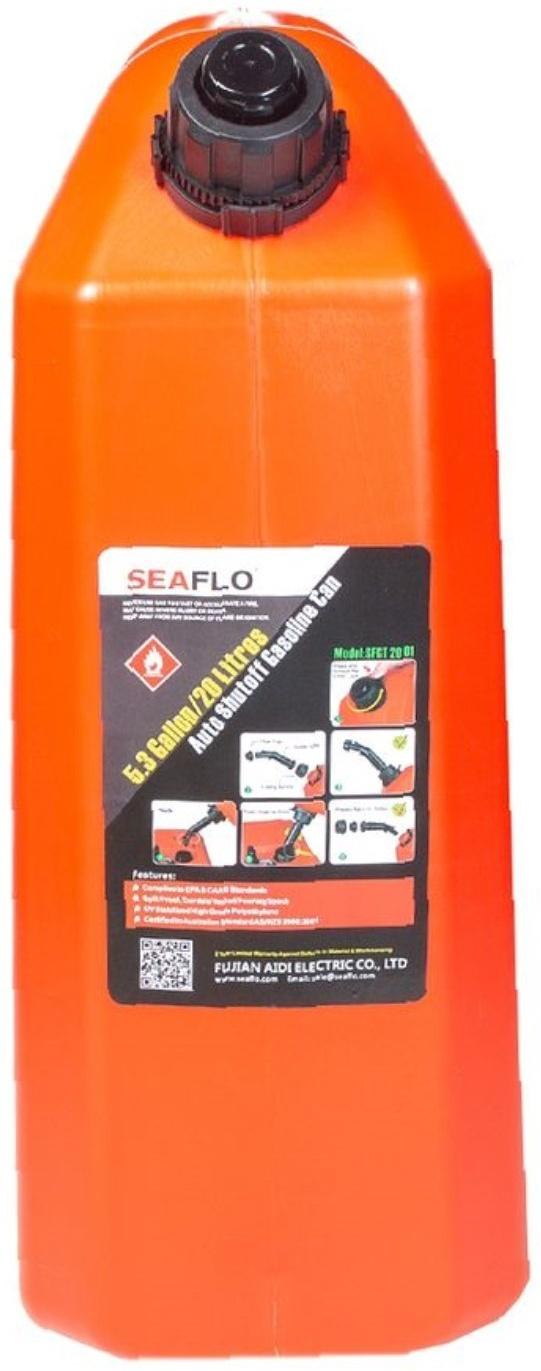 Канистра для бензина 20 л SeaFlo SFGT-20-01, пластик, красный