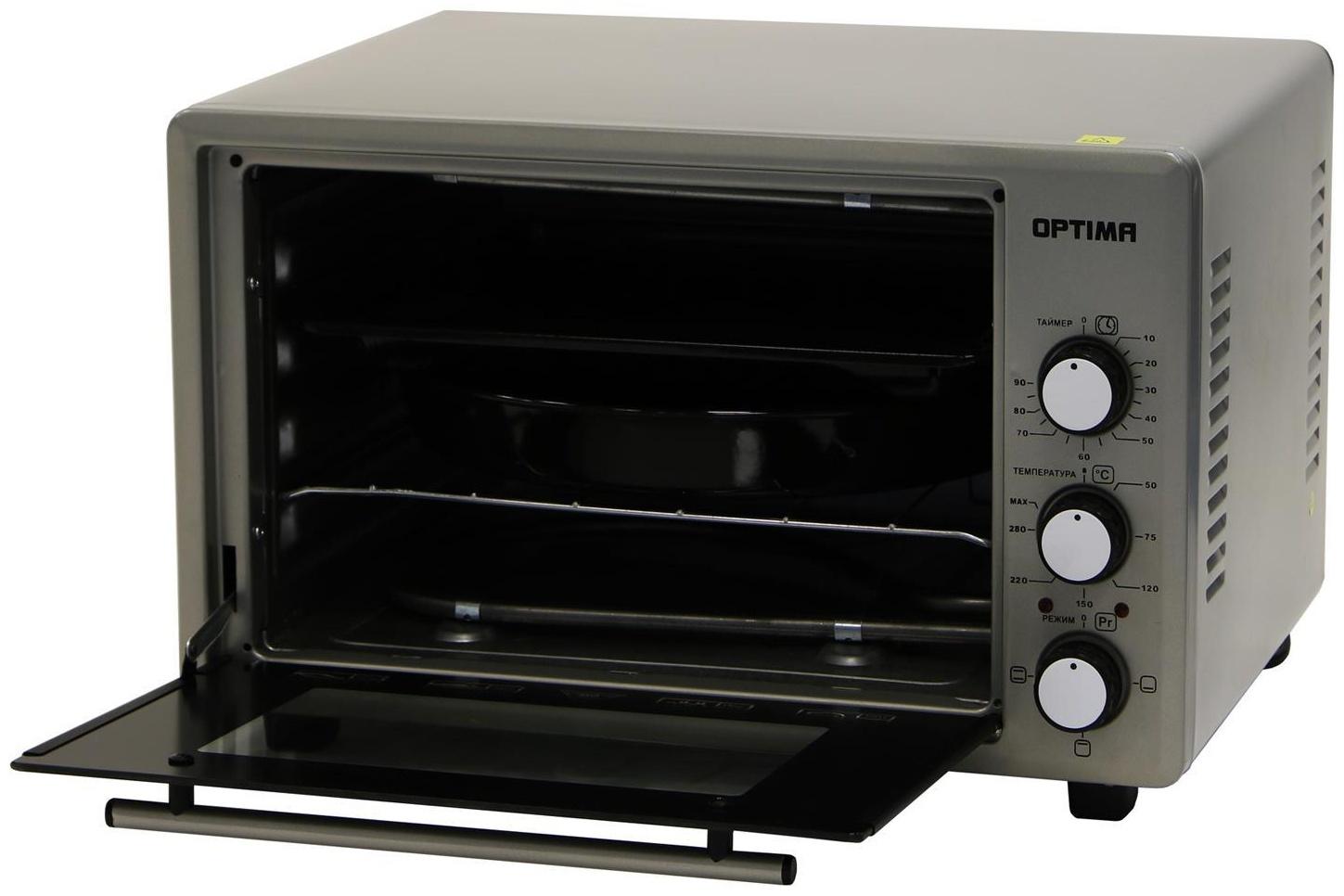 Мини-печь OPTIMA OF-36G, 1300 Вт, 36 л, таймер, 2 противня, ярко-серая