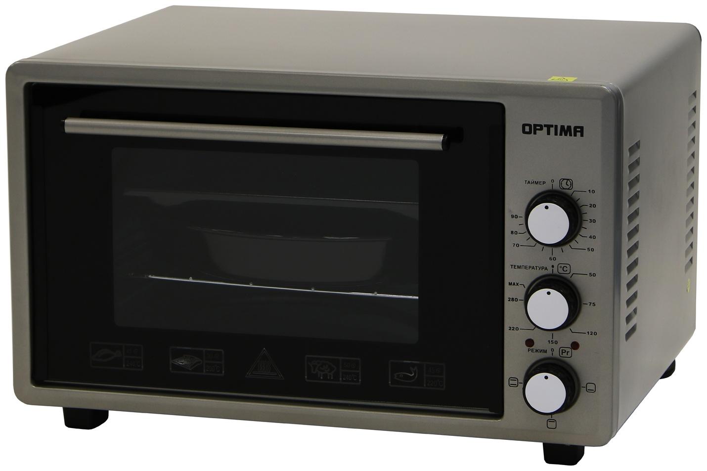 Мини-печь OPTIMA OF-36G, 1300 Вт, 36 л, таймер, 2 противня, ярко-серая