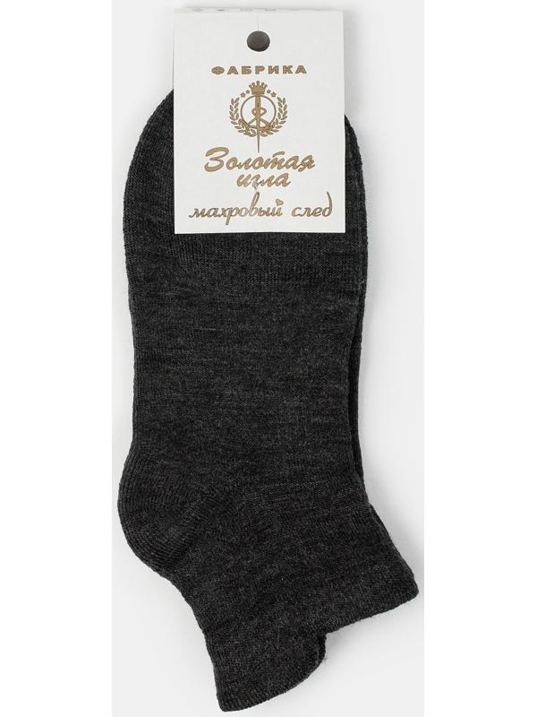 Носки мужские махровые, цвет тёмно-серый меланж, размер 27-29
